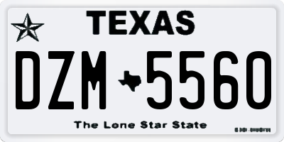 TX license plate DZM5560