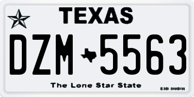 TX license plate DZM5563