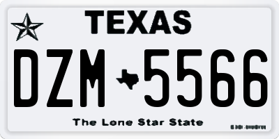 TX license plate DZM5566