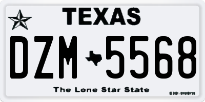 TX license plate DZM5568