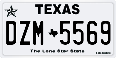 TX license plate DZM5569