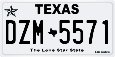 TX license plate DZM5571