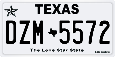 TX license plate DZM5572