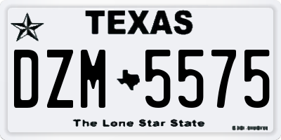 TX license plate DZM5575