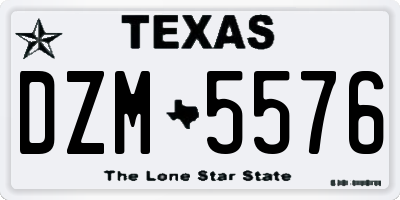 TX license plate DZM5576
