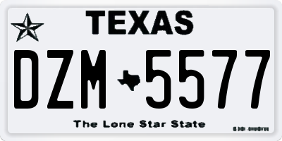TX license plate DZM5577