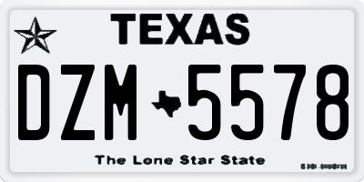 TX license plate DZM5578