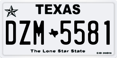 TX license plate DZM5581