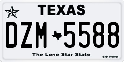 TX license plate DZM5588