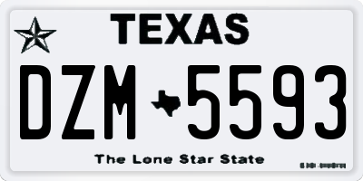 TX license plate DZM5593