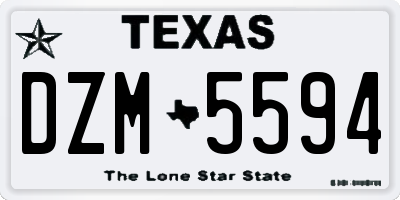 TX license plate DZM5594