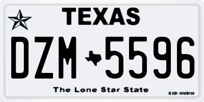 TX license plate DZM5596