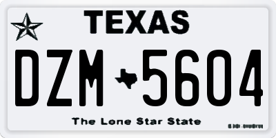 TX license plate DZM5604