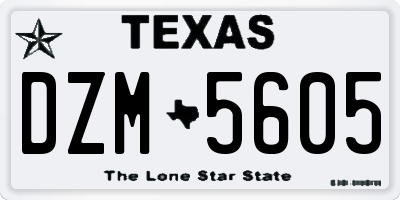TX license plate DZM5605