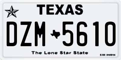 TX license plate DZM5610