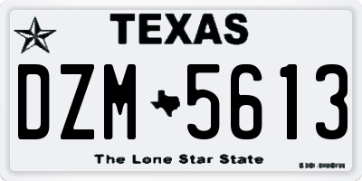 TX license plate DZM5613