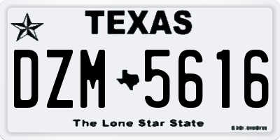 TX license plate DZM5616