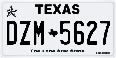 TX license plate DZM5627