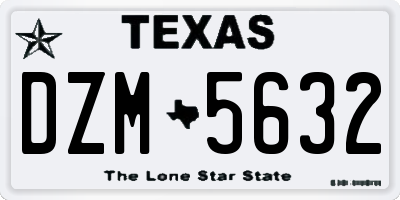 TX license plate DZM5632