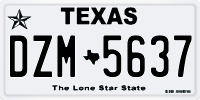 TX license plate DZM5637