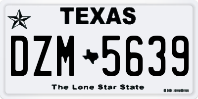 TX license plate DZM5639