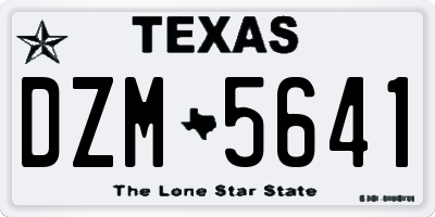 TX license plate DZM5641