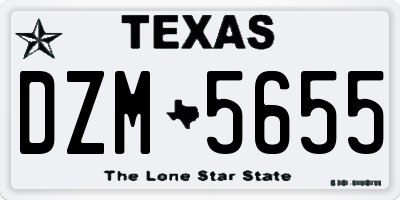 TX license plate DZM5655