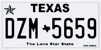 TX license plate DZM5659