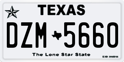 TX license plate DZM5660
