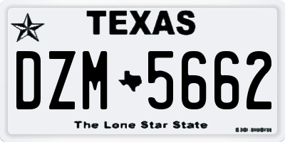 TX license plate DZM5662