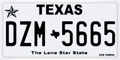 TX license plate DZM5665