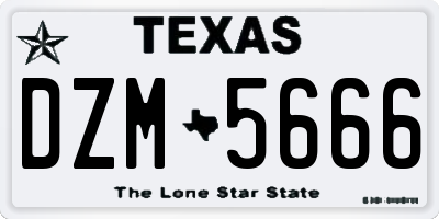 TX license plate DZM5666
