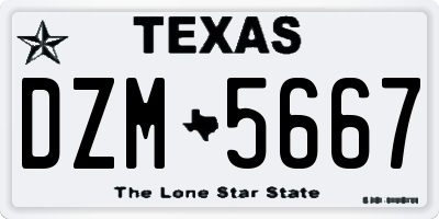 TX license plate DZM5667