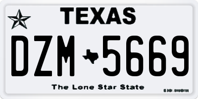 TX license plate DZM5669
