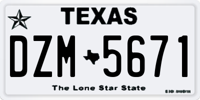 TX license plate DZM5671