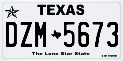 TX license plate DZM5673