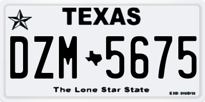 TX license plate DZM5675