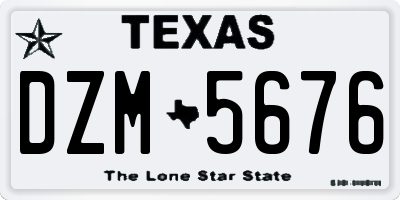 TX license plate DZM5676