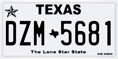 TX license plate DZM5681