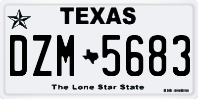 TX license plate DZM5683