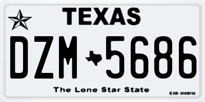 TX license plate DZM5686