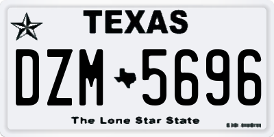 TX license plate DZM5696