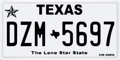 TX license plate DZM5697
