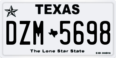 TX license plate DZM5698
