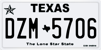 TX license plate DZM5706