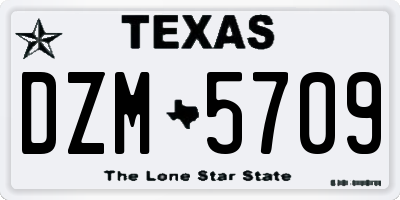 TX license plate DZM5709