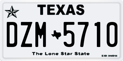 TX license plate DZM5710