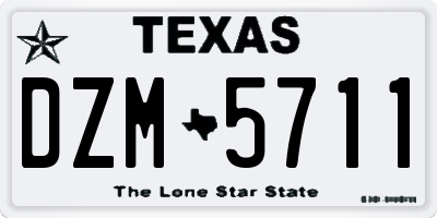 TX license plate DZM5711