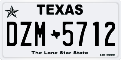 TX license plate DZM5712