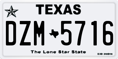 TX license plate DZM5716